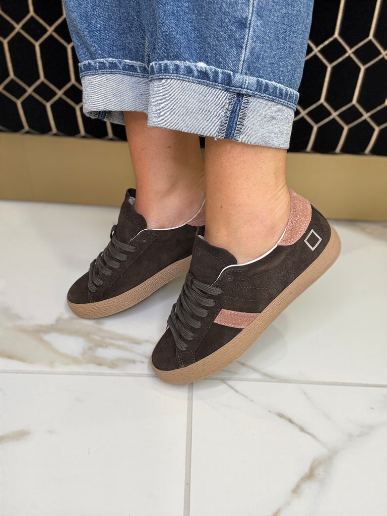 D.A.T.E Hill Low Brown Suede Trainer