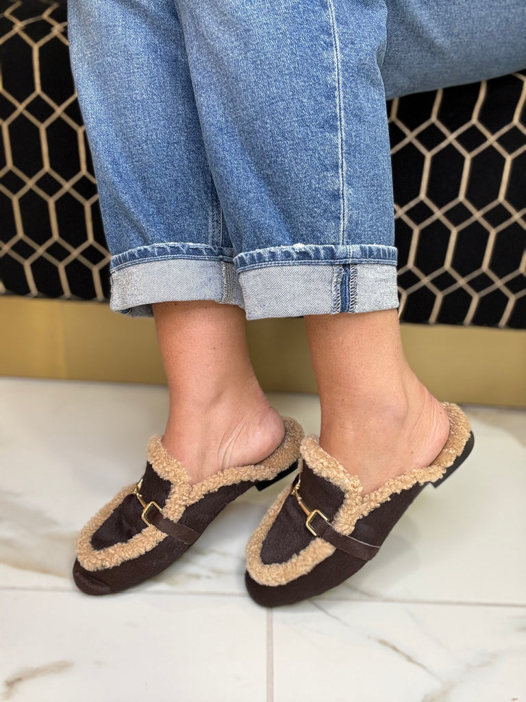 Babouche Chocolate Brown Mule