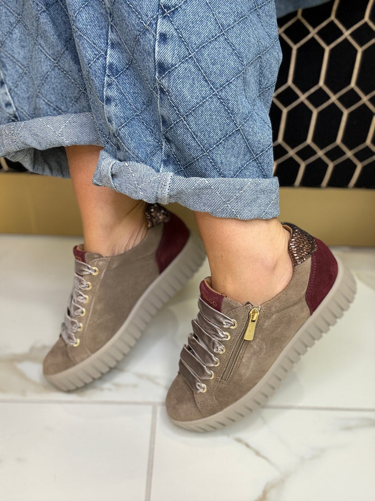 Igi&Co 8644 Taupe/Burgundy Trainer