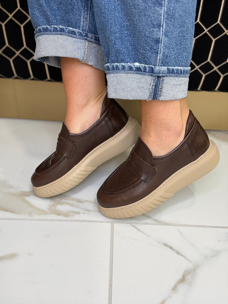 Andia Fora Chocolate Brown Loafers