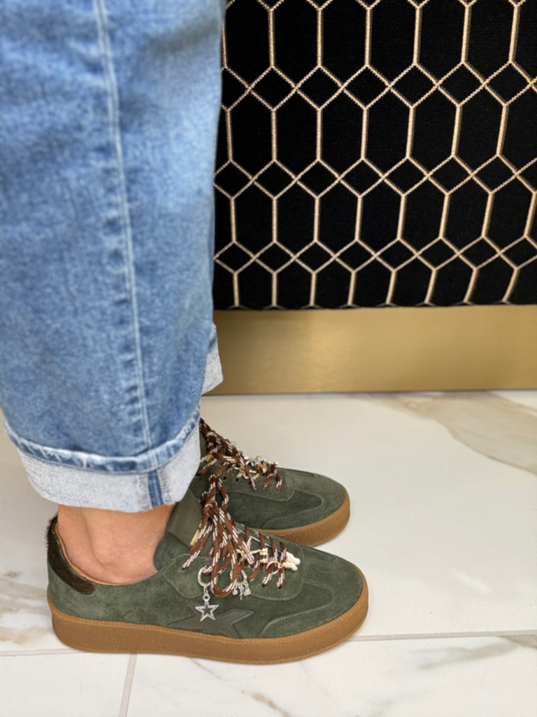 Meline Forest Green Trainer