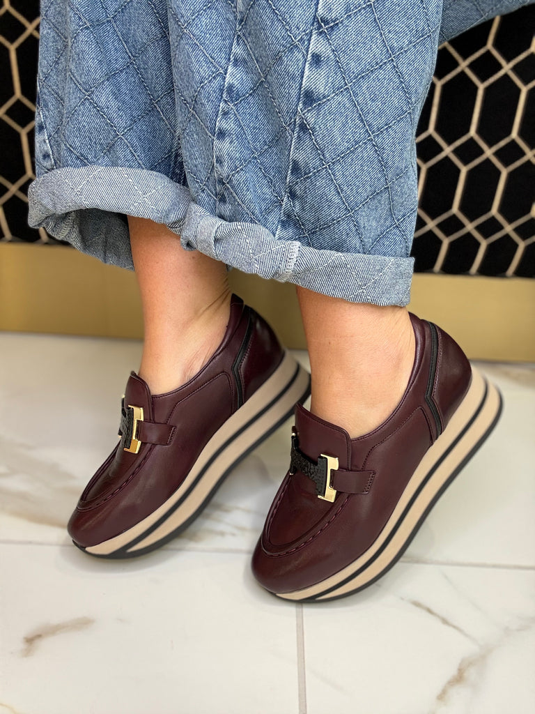Softwaves Bordo/Black Loafers