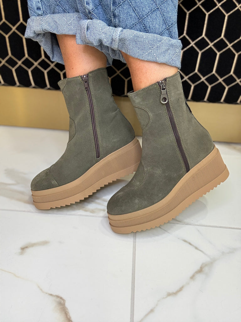 Marco Moreo Khaki Suede Boot