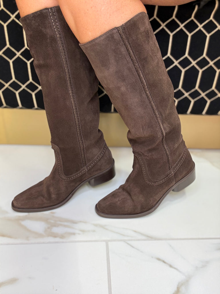 JC Brown Suede Long Boot