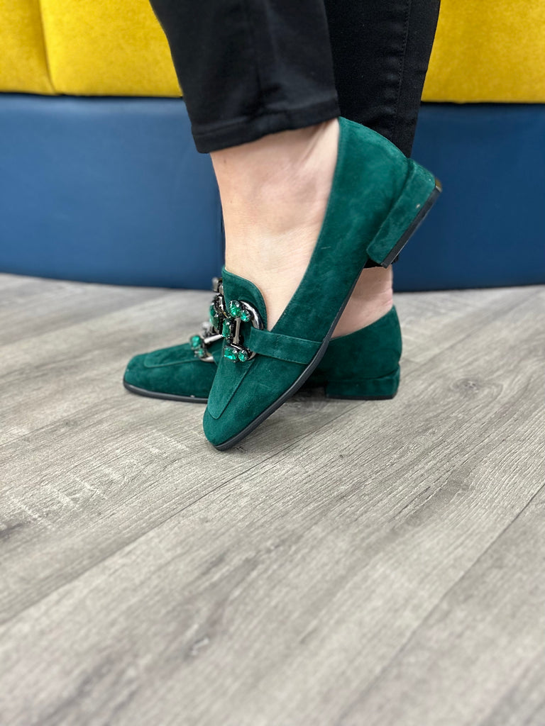 Alma Green Suede Loafer